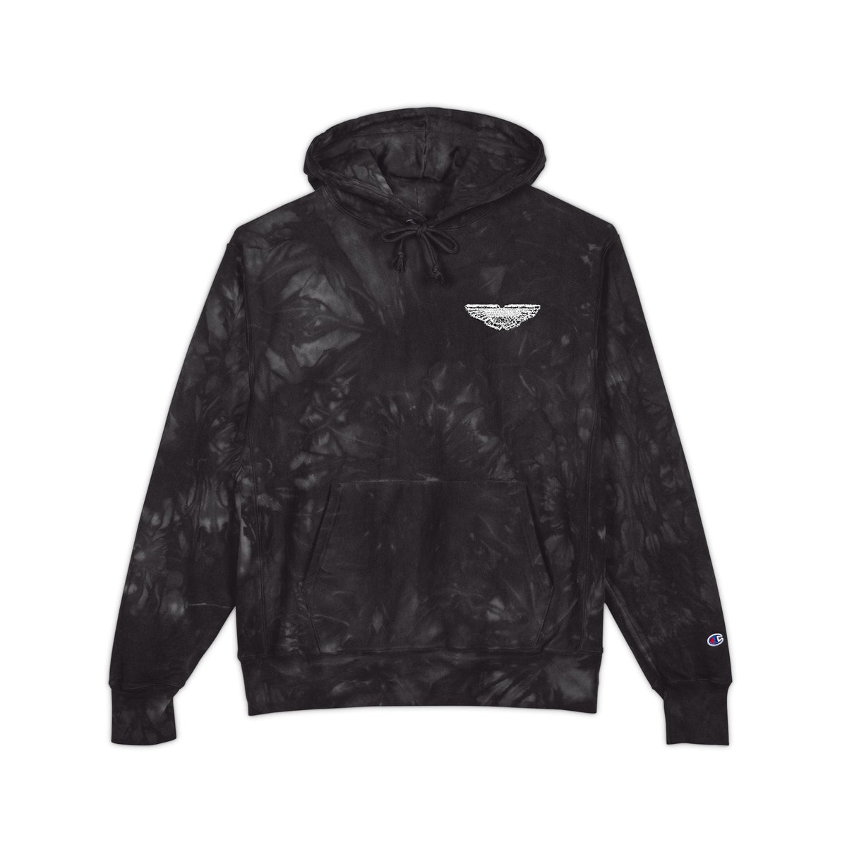 Unisex Tie-Dye Hoodie with Unique Embroidery, Casual Cozy Sweatshirt for Fall Fashion, Perfect for Gifts, Festivals, Weekend Wear Printify