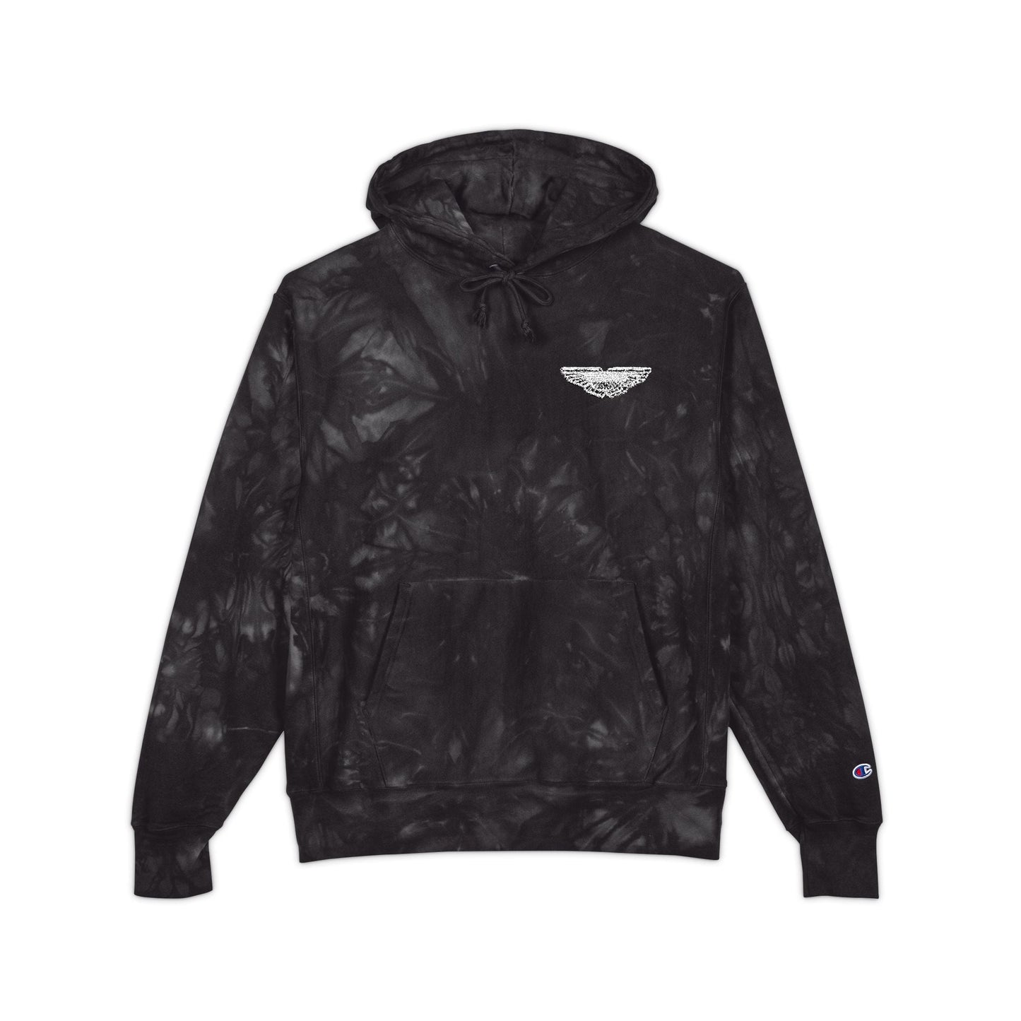 Unisex Tie-Dye Hoodie with Unique Embroidery, Casual Cozy Sweatshirt for Fall Fashion, Perfect for Gifts, Festivals, Weekend Wear Printify