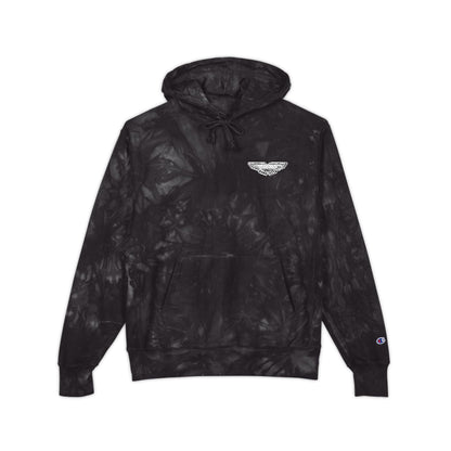 Unisex Tie-Dye Hoodie with Unique Embroidery, Casual Cozy Sweatshirt for Fall Fashion, Perfect for Gifts, Festivals, Weekend Wear Printify