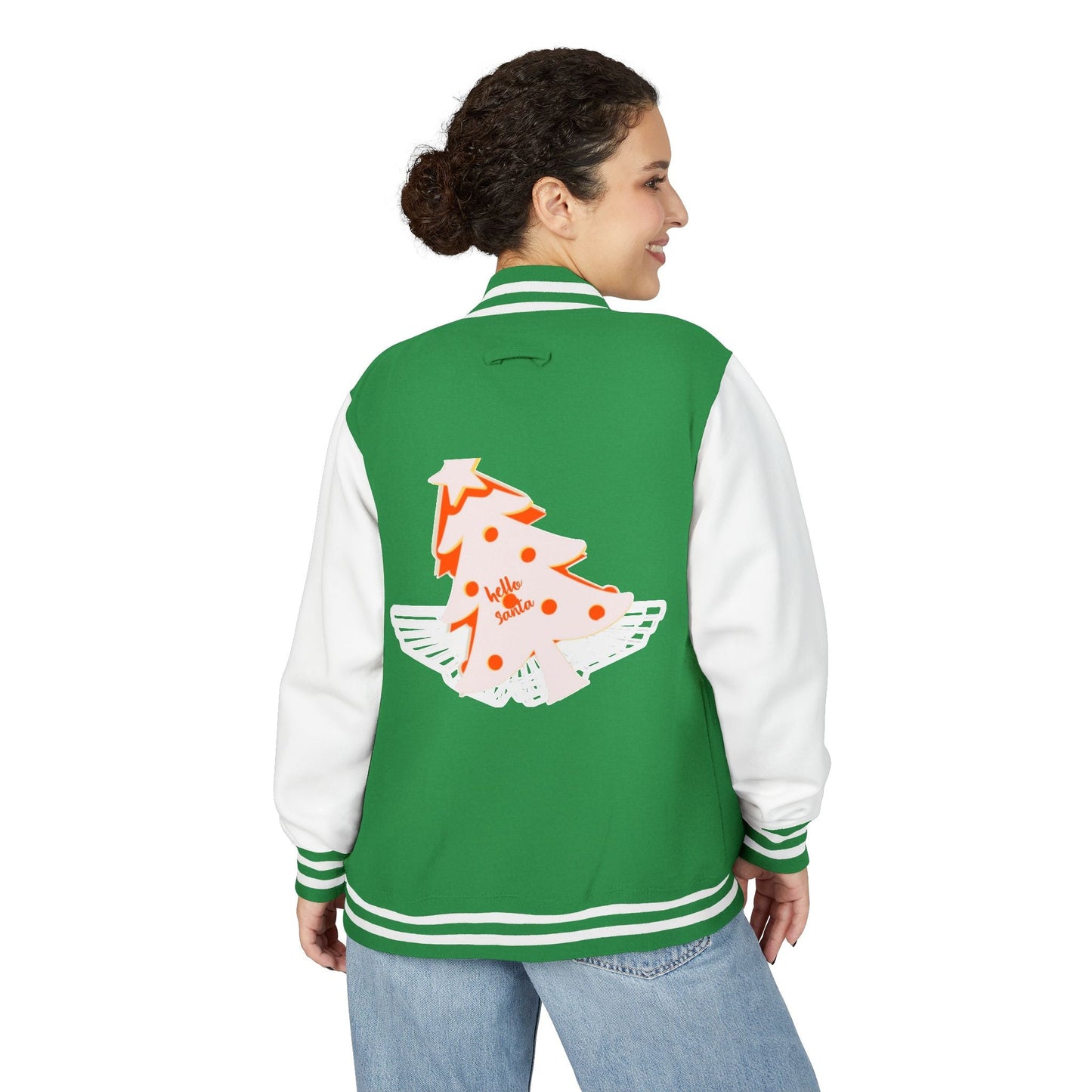 Letterman Jacket - 'hello santa' Design Printify