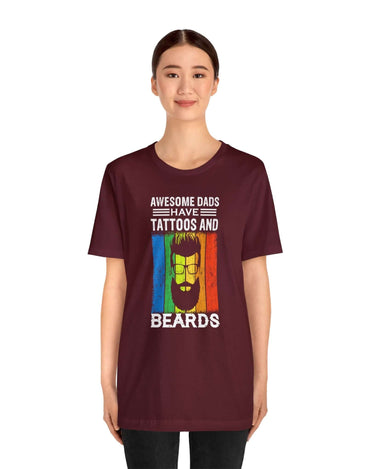 Awesome Dads Have Tattoos And Beards Unisex Tee - RC’nSONS