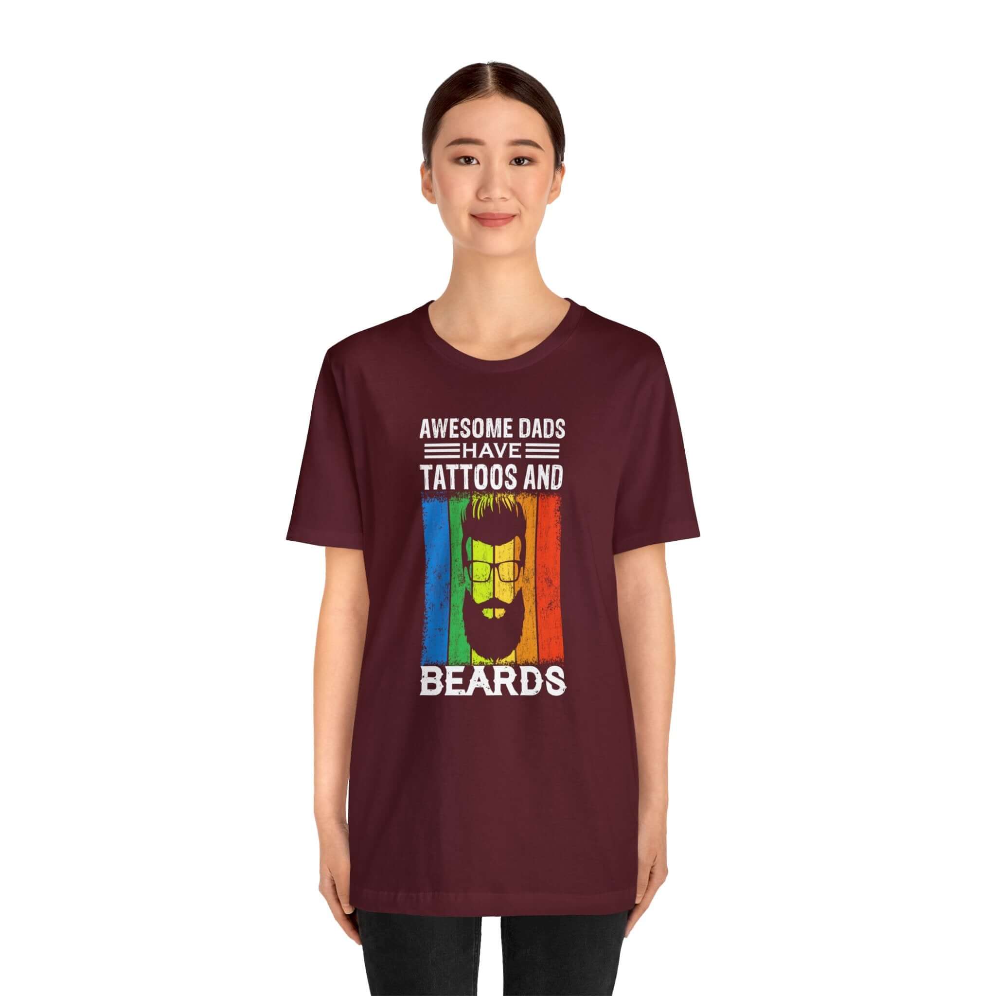Awesome Dads Have Tattoos And Beards Unisex Tee - RC’nSONS