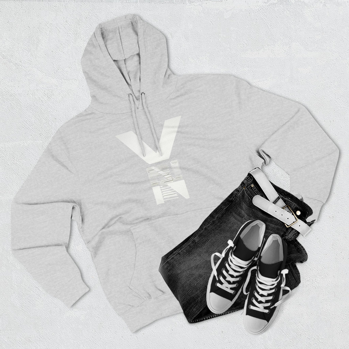 Stylish Three-Panel Fleece Hoodie Printify
