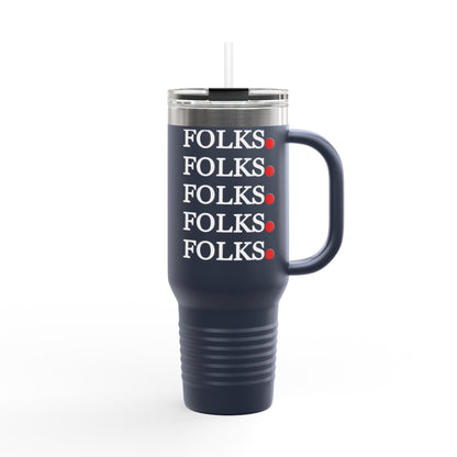 Folk-Inspired Insulated Travel Mug, 40oz - Perfect for Coffee Lovers, Outdoor Adventures, Family Gatherings, Gift Idea