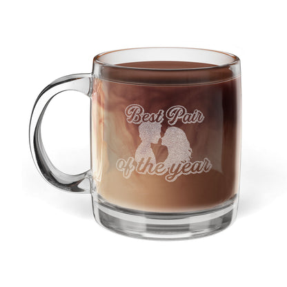 Engraved Glass Coffee Mug — Personalized 12.25oz Gift (Best Papa & Mama)