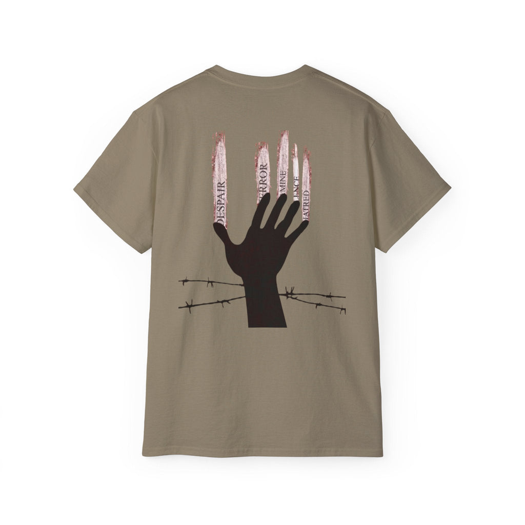Bold Graphic Tee, Hand and Barbed Wire Design, Unisex Casual Shirt, Unique Art Apparel, Gift for Art Lovers Printify
