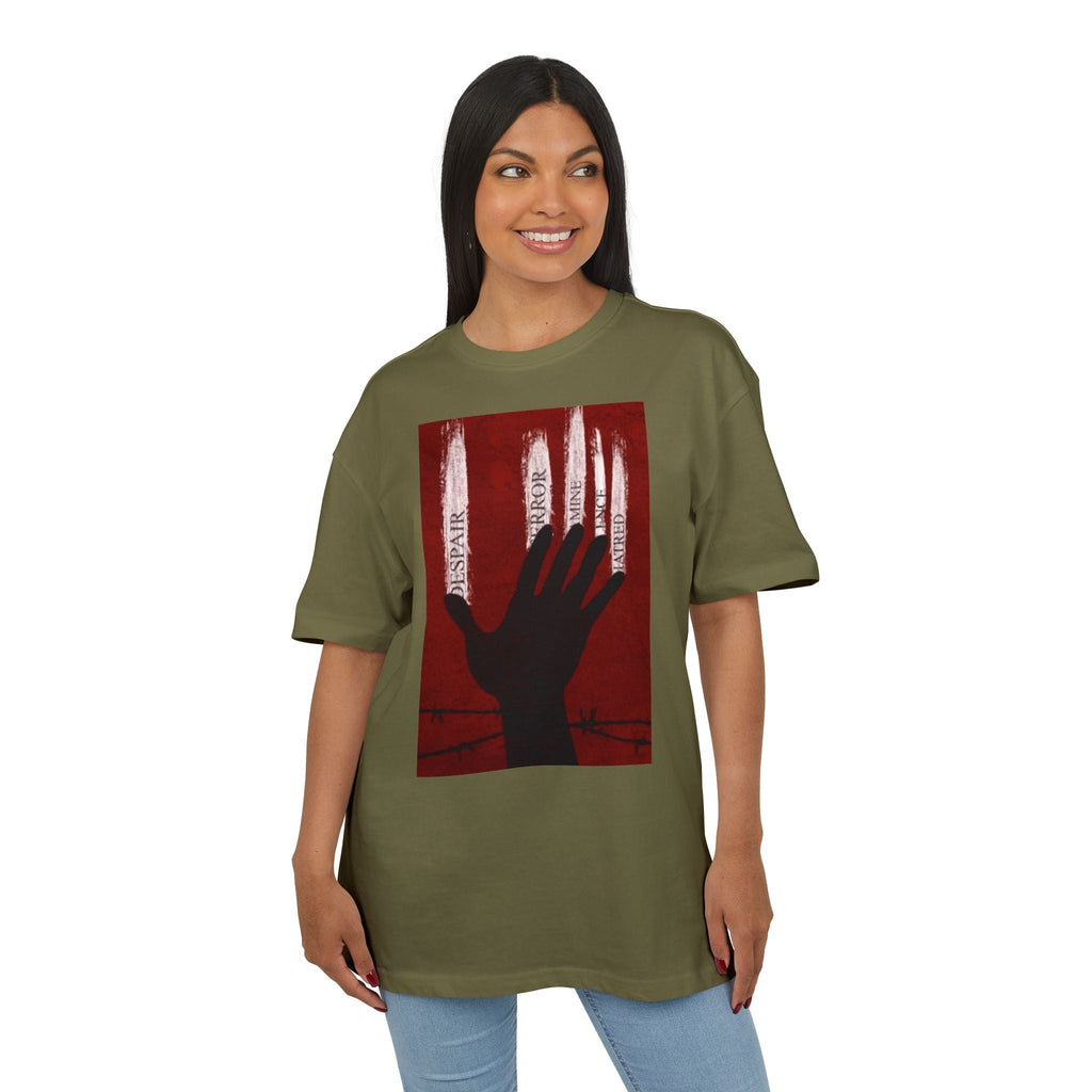 Bold Artistic Oversized Tee, Grunge Style Graphic Shirt, Unisex Urban Fashion, Statement Tee for Streetwear, Gift for Art Lovers Printify
