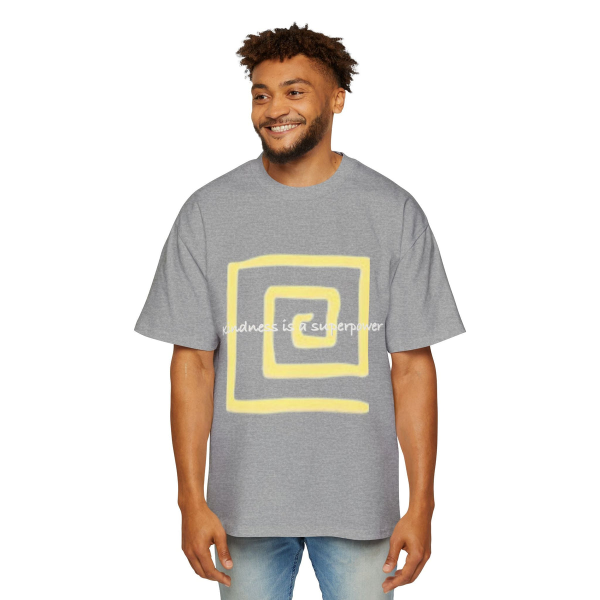 Oversized Tee - Kindness is a Super Power Graphic Design Shirt for Men Printify
