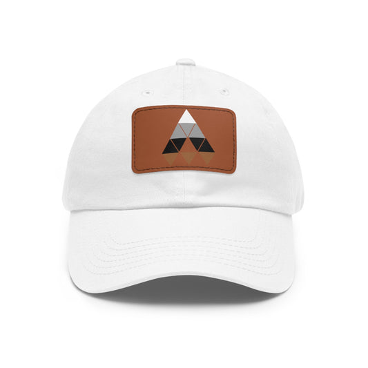 Stylish Dad Hat with Leather Patch - Adjustable Cap for Outdoor Adventures, Gift for Dad, Summer Fashion, Casual Look, Unique Accessory Printify