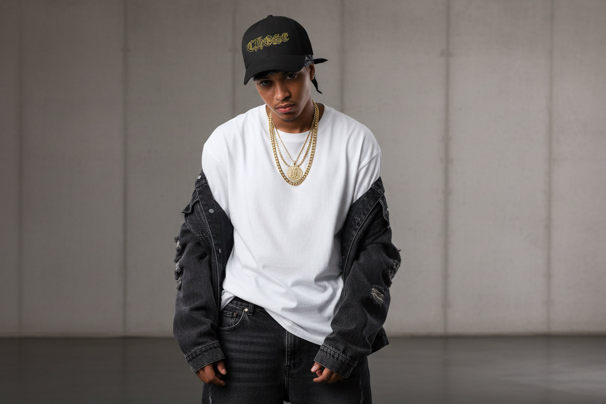 Denim Hat — Embroidered “Chose” Dad Cap