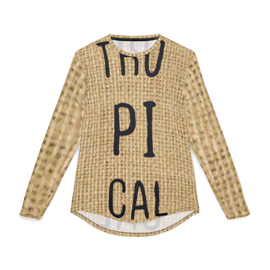 Men's UV Protection Long Sleeve Shirt - Tropical Design for Beach Lovers