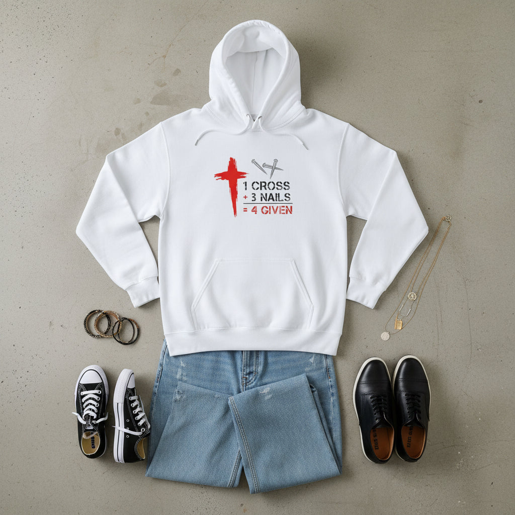 1Cross 3Nails 4Given Unisex Hoodie Printify
