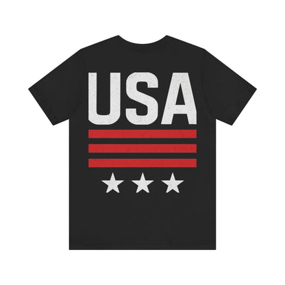 Patriotic USA Tee, Unisex Short Sleeve T-Shirt, July 4th Celebration Shirt, American Pride Apparel, Casual Summer Wear, Gift for Patriot