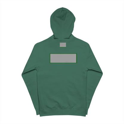 Unisex Fleece Zip Up Hoodie - Iconic Green Layered Design