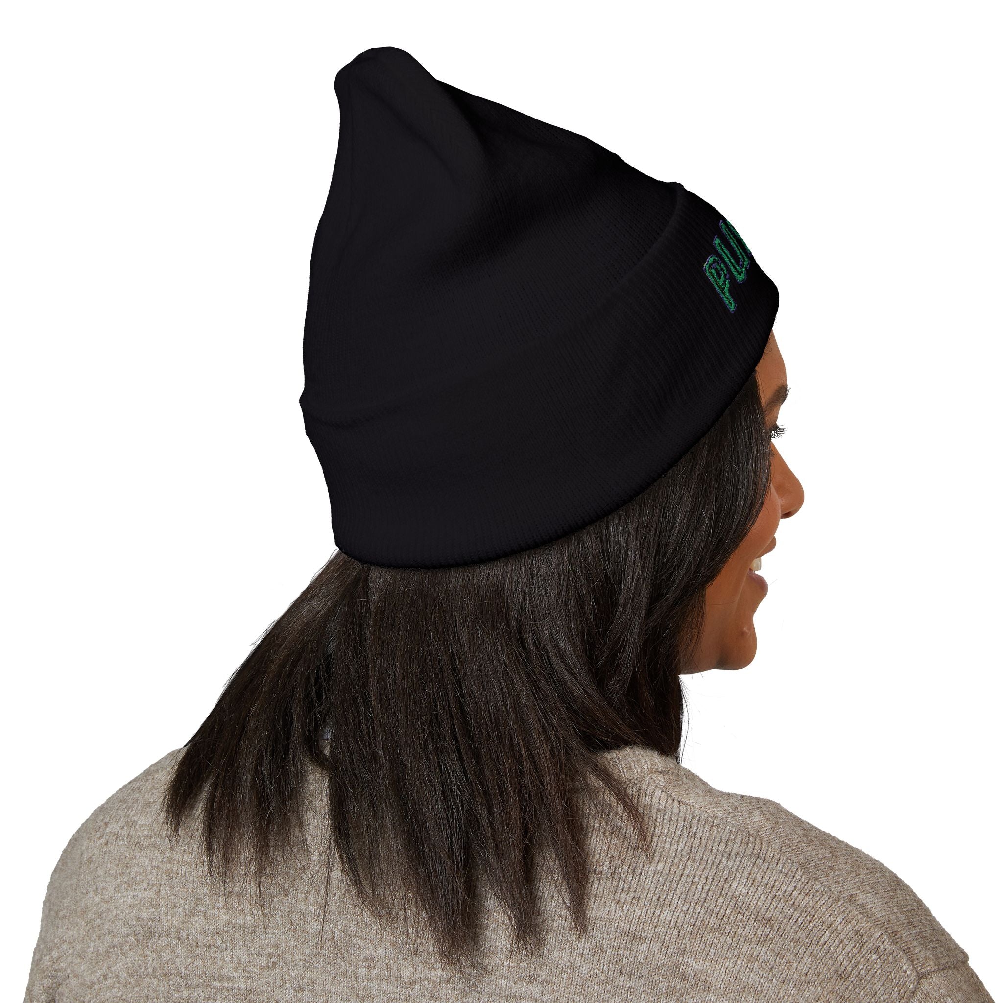 Embroidered Pushup Cuffed Beanie - Stylish Winter Accessory