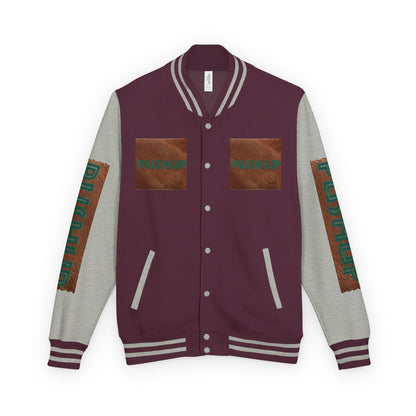 Unisex Heavyweight Letterman Jacket - Bold PUSHUP Design for Sporty Style Printify