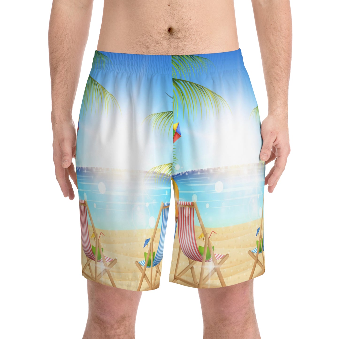 Men's Elastic Beach Shorts (AOP)
