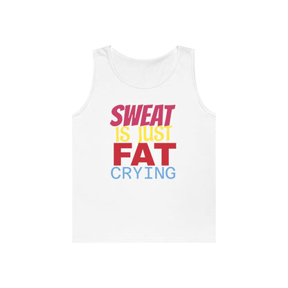Sweat is Just Fat Crying Tank Top, Motivational Gym Shirt, Fitness Apparel, Unisex Workout Top, Summer Activewear, Gift for Fitness [...] Printify