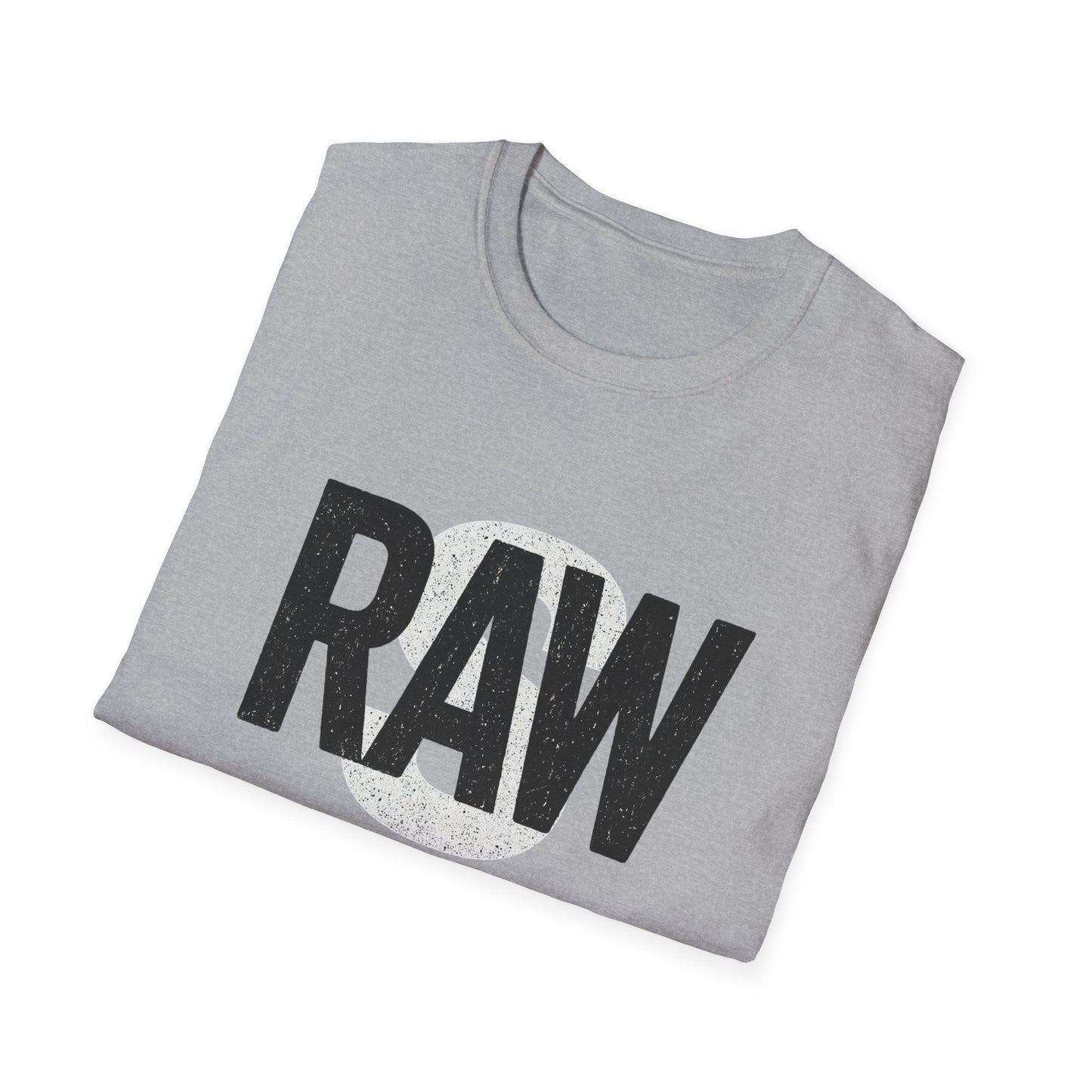 RAW Unisex Softstyle T-Shirt, Casual Graphic Tee, Everyday Wear, Gift for Him or Her, Streetwear Fashion, Summer Essential Printify