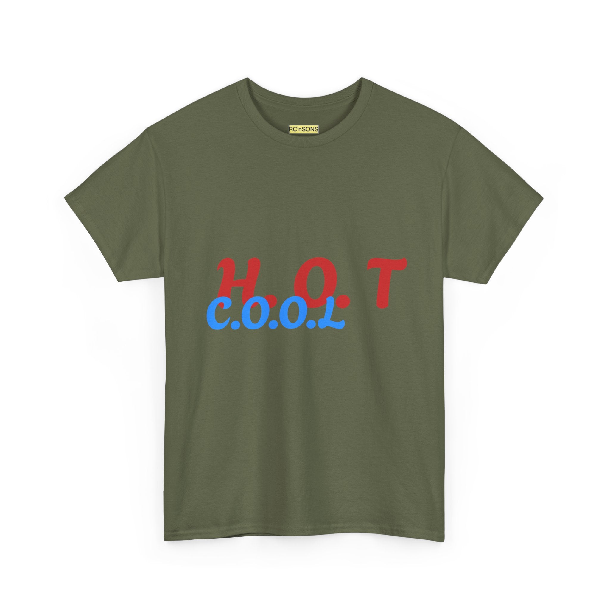 Cool & Trendy Unisex Heavy Cotton Tee - H.O.T. C.O.O.L. Graphic Shirt, Casual Wear, Gift for Friends, Summer Style, Streetwear Printify