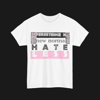 Unisex Heavy Cotton Tee - "HATE LESS" Graphic T-Shirt for Positive Change