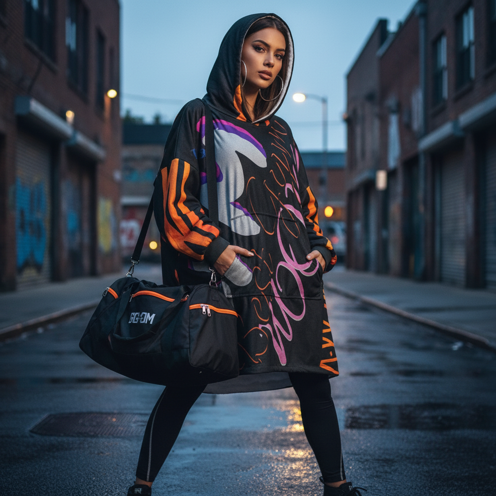 Bold Graphic Unisex Hooded Blanket - Perfect for Gym Lovers & Cozy Nights Printify