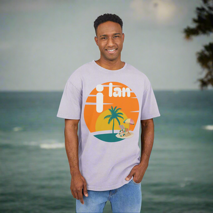 Oversize Tee Acid Washed Men's Graphic T-Shirt 'i lan'