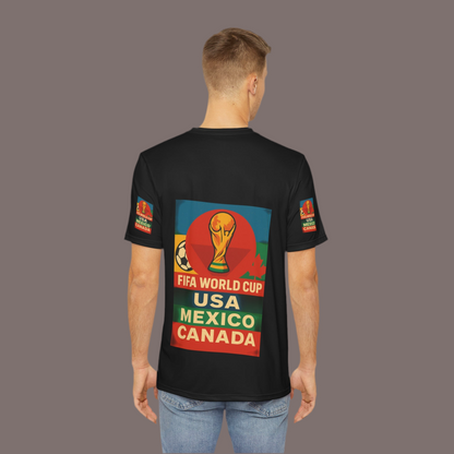 World Cup Celebration Tee, Men's Graphic Shirt, Sports Fan Apparel, Festival Wear, Soccer Lover Gift, USA Mexico Canada Printify