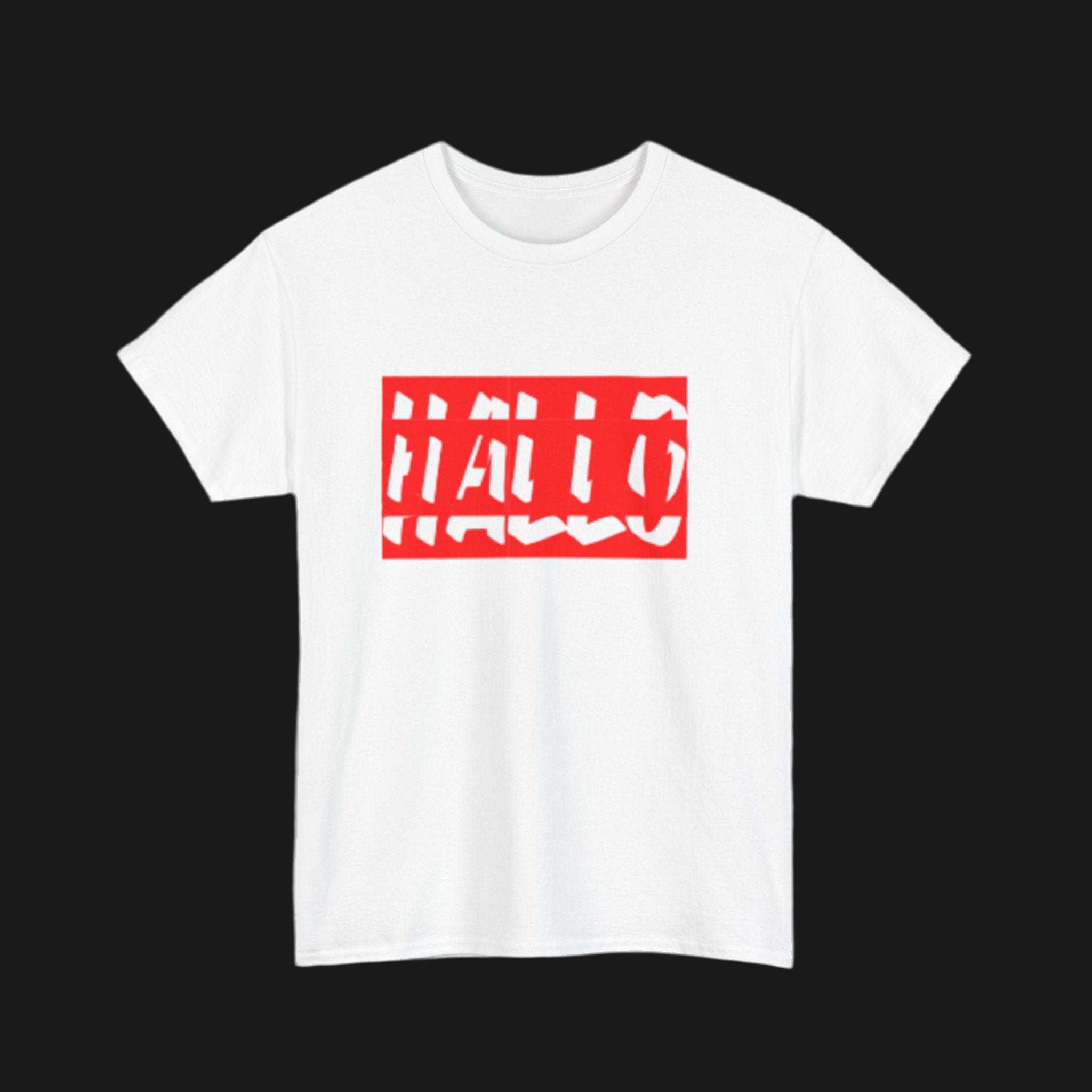 Bold "HALLO" Unisex Heavy Cotton Tee - Casual Style for Everyday Wear