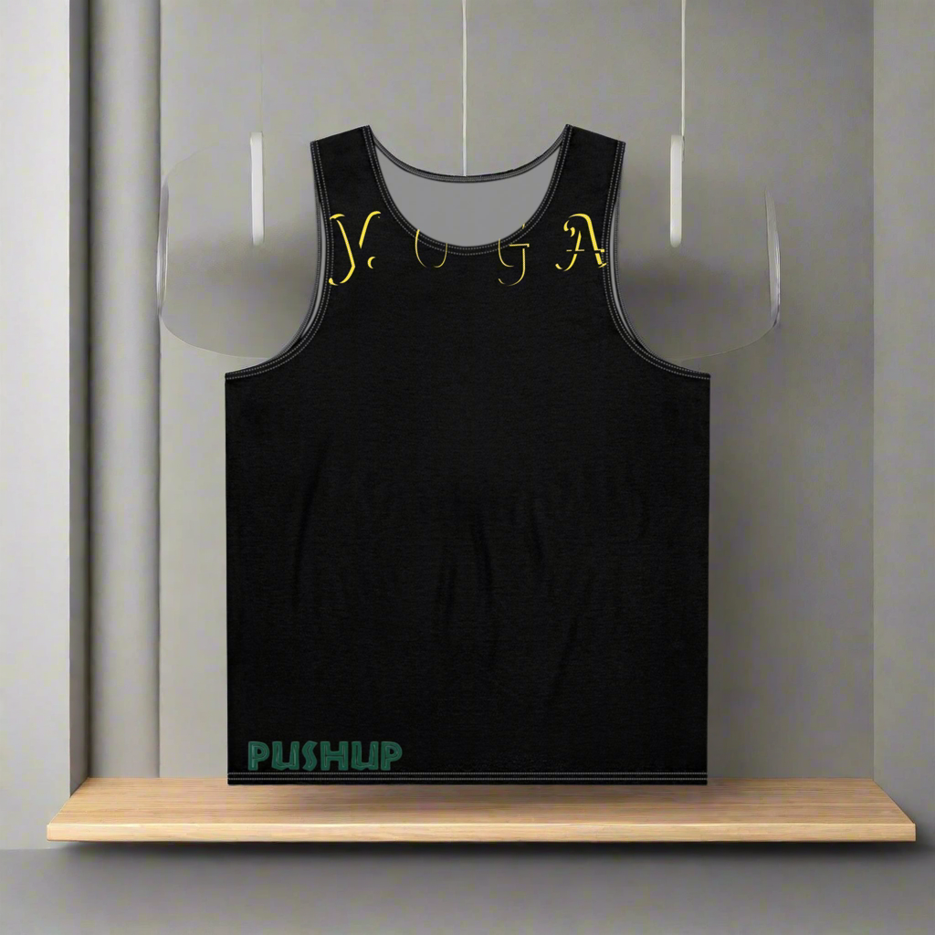Men's Yoga Tank - Push Up Design for Fitness Enthusiasts Printify