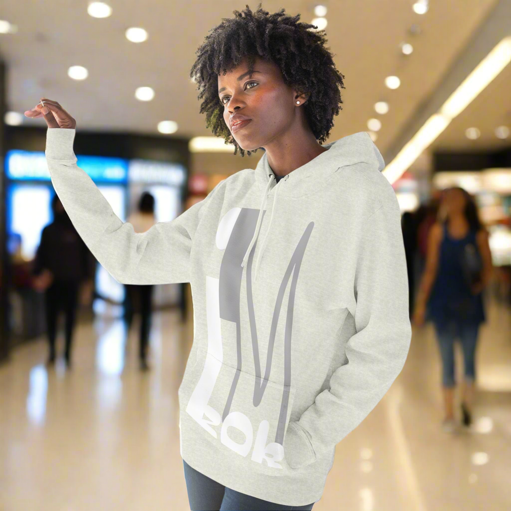 Hoodie with 'I'M zOk' Design - Three-Panel Fleece