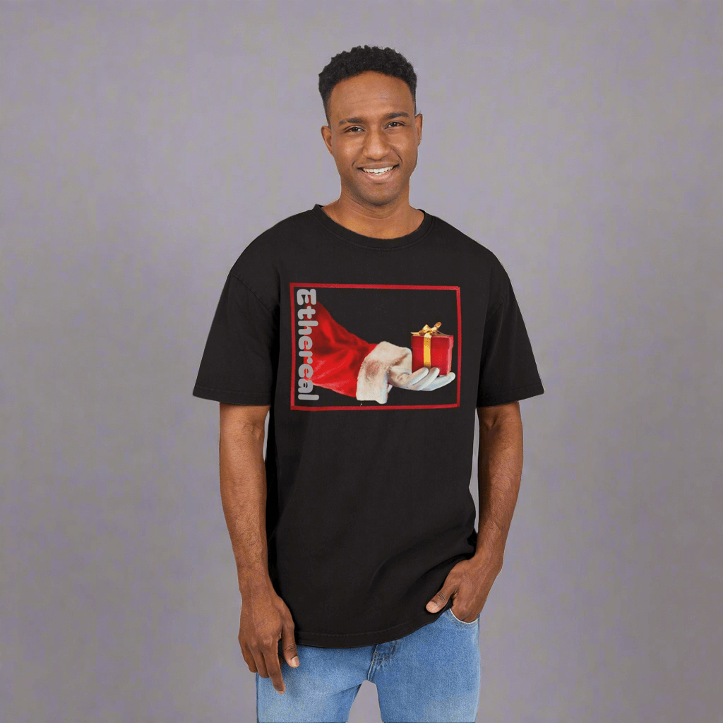 Tee Santa Claus Acid Washed Men's Oversize Heavy