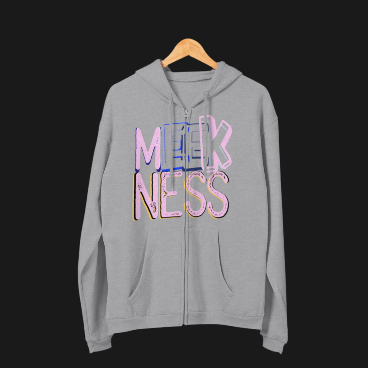 Meekness Unisex Hooded Zip Sweatshirt - Stylish Graphic Zip Hoodie for Everyday Comfort