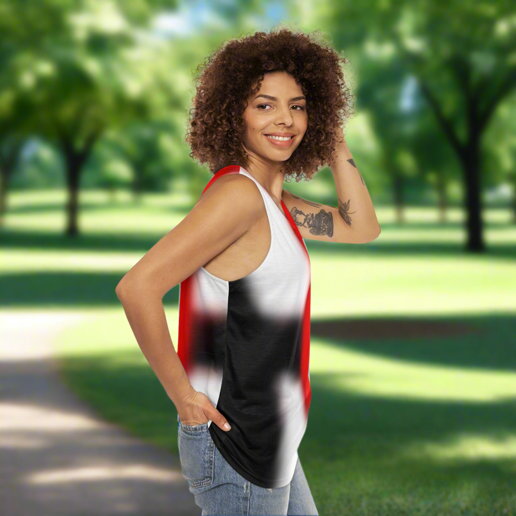 Abstract Art Tank Top - Bold Red & Black Summer Vibes