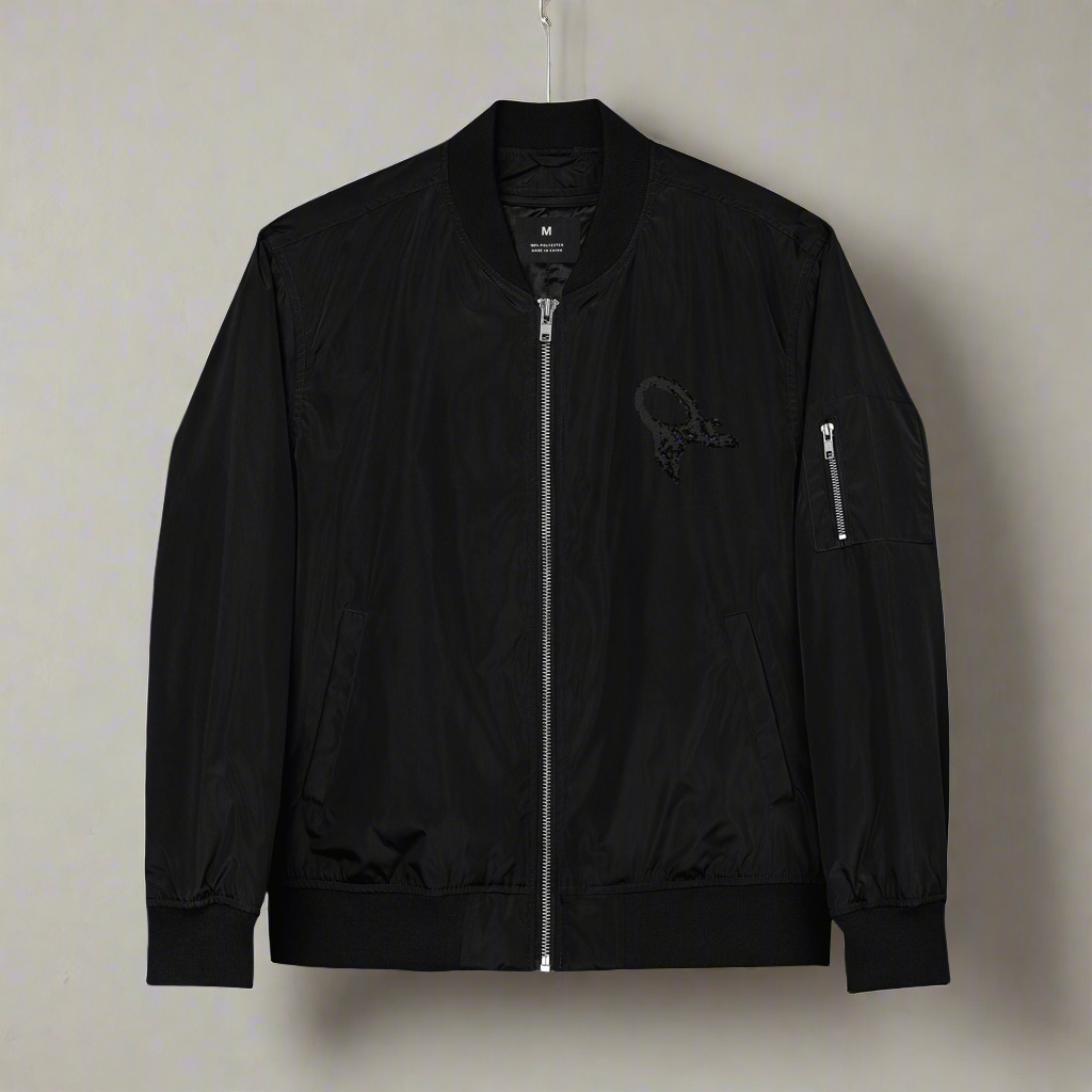 Embroidered Bomber Jacket - Eco-Friendly Art Jacket