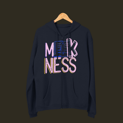 Meekness Unisex Hooded Zip Sweatshirt - Stylish Graphic Zip Hoodie for Everyday Comfort