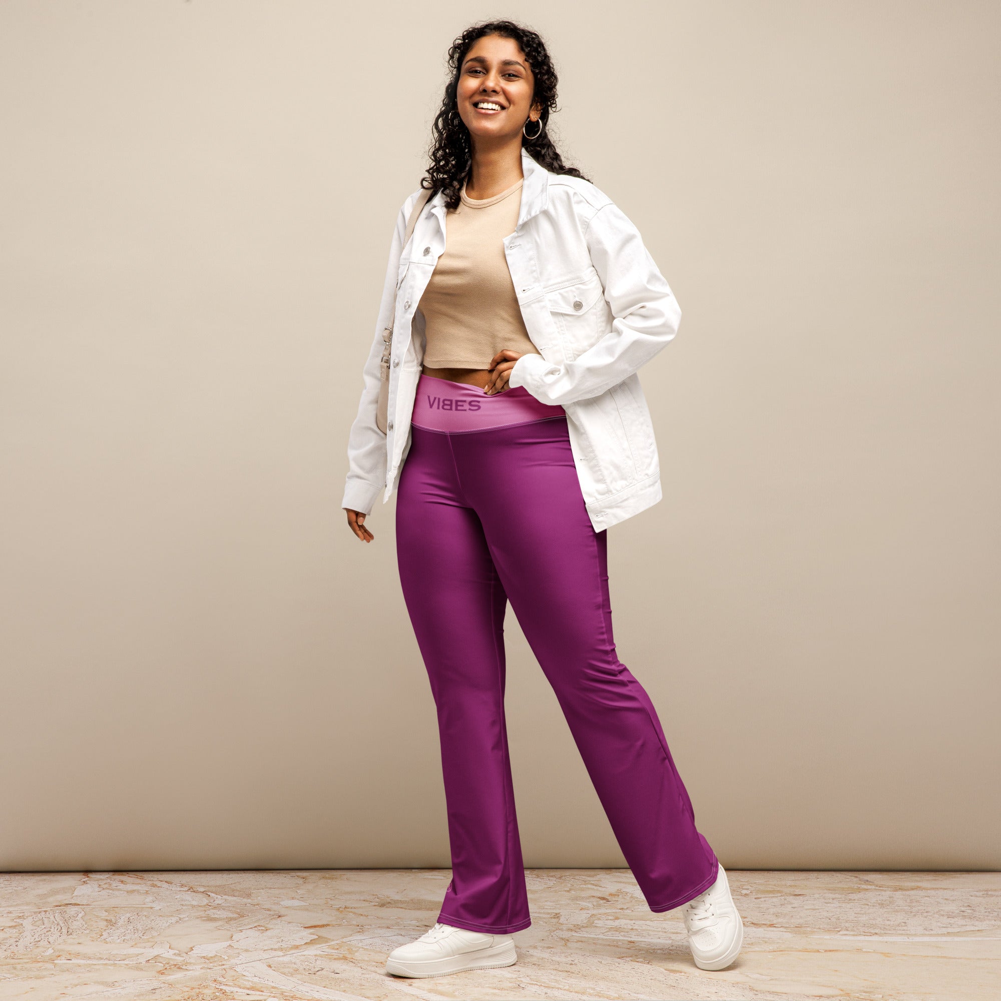 TOV Leggings mit Schlag | VIBES (Pink)